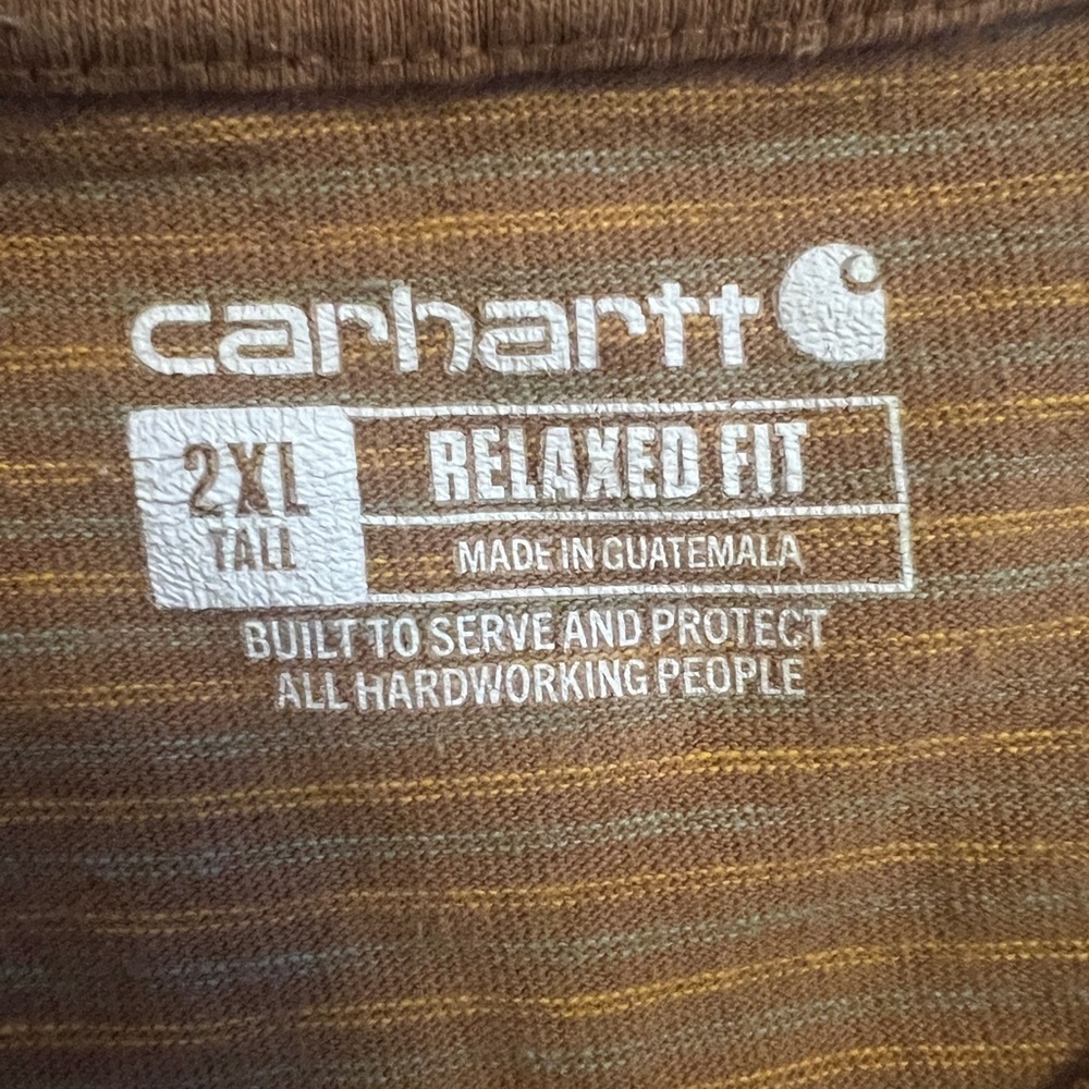 Carhartt Men's Brown Short Sleeve Tee Shirt- Size 2XL Tall - Picture 3 of 7